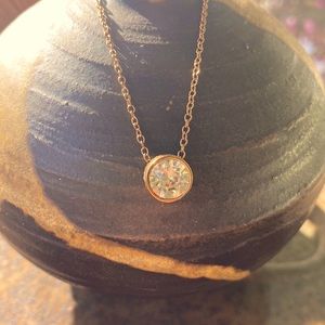 Touchstone Crystal rose gold blush silk Melrose slide necklace